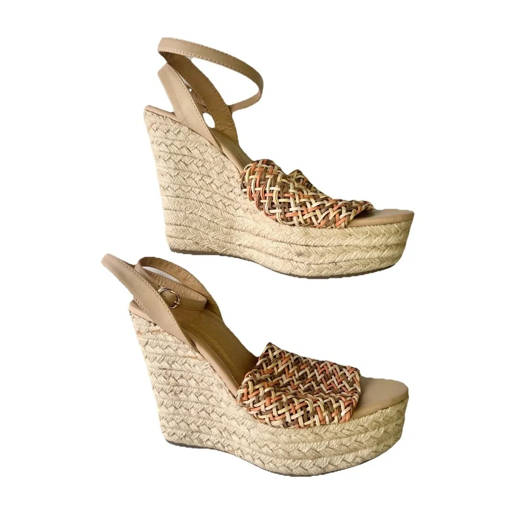 Bamboo Wedge Heels Size 8 Sandals Shoe Accessory Women‎ Clothing